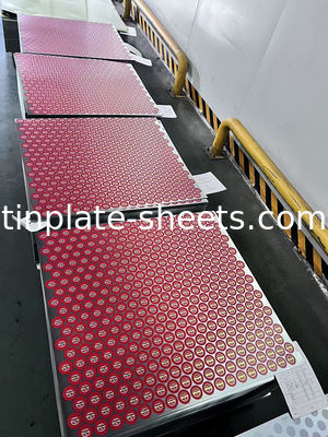 エアロゾル容器用耐腐蝕性プリントチーンプレート 0.15-0.49mm 厚さ600mm-1160mm 切断長